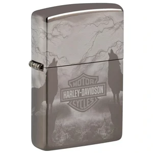 Harley Davidson Wolves 360 Photo Black Ice Zippo Lighter