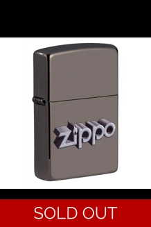 3-D Black Ice Logo Zippo