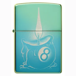 8-Ball Candle Wax Polished Teal Zippo Lighter