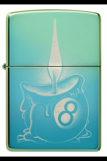 8-Ball Candle Wax Polished Teal Zippo Lighter