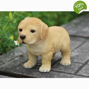 Standing Yellow Labrador Puppy Statue