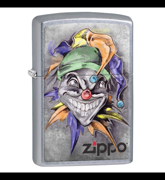 Joker With Hat Satin Chrome Zippo Lighter
