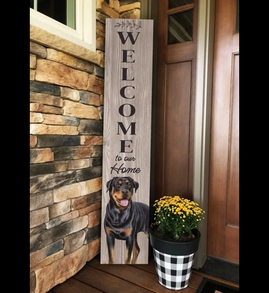 Rottweiler 48" Wood Welcome Sign
