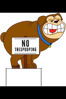 No TresPOOPING Dog Metal Lawn Sign