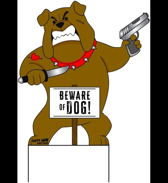 Beware Of Dog Metal Lawn Sign