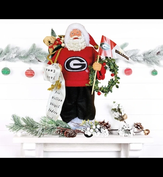 12 Inch Georgia Bulldogs Santa Figure