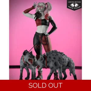 Harley Quinn Red, White & Black W/Hyenas 1/10 Resin Statue