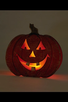 Wood LED Jack-O-Lantern 3D