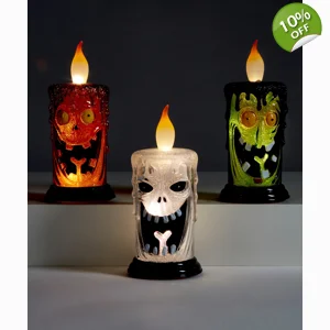 3 PC Acrylic LED Halloween Candle Set