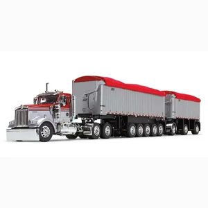 Kenworth W900L W/Dual Dump Trailers 1/64 Diecast