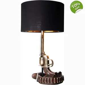 Revolver Six Shooter W/Ammo Base Lamp