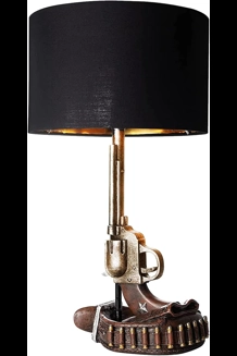 Revolver Six Shooter W/Ammo Base Lamp