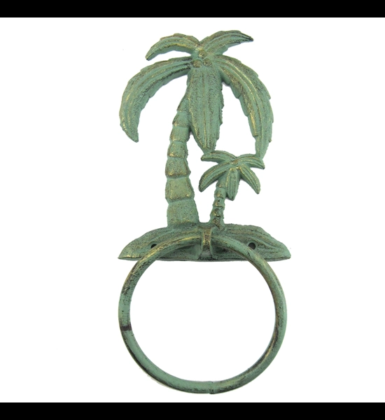 10" Cast Iron Palm Tree Towel Ring