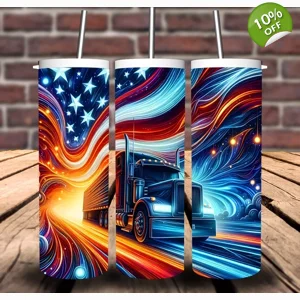 American Flag Trucker 20 oz Tumbler