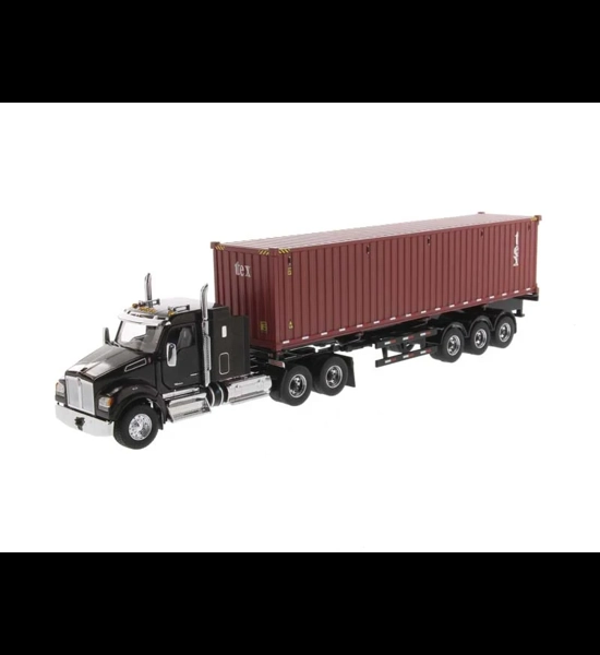 Kenworth T880 W/Skeleton Trailer & Sea Container 1/50 Diecast