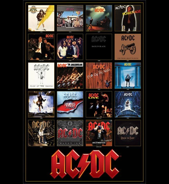 AC/DC Discography Poster 24" x 36"