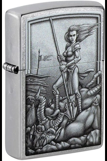 Mythological Warrior Street Chrome Zippo