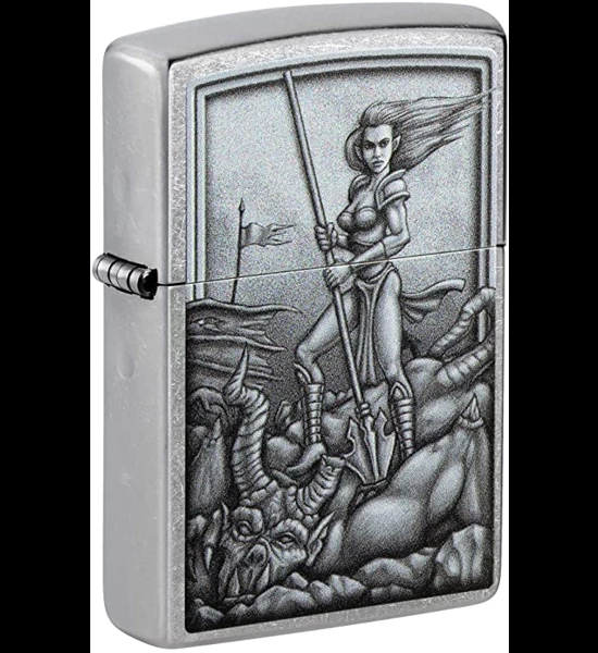 Mythological Warrior Street Chrome Zippo