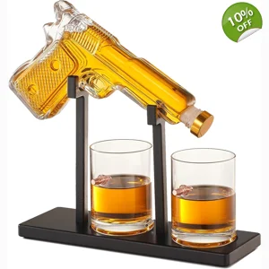Pistol Decanter W/2 Bullet Glasses Set
