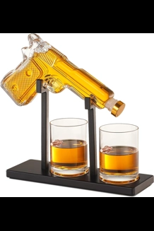 Pistol Decanter W/2 Bullet Glasses Set