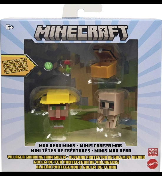 Minecraft Villager Guarding Iron Golem Mob Head Mini