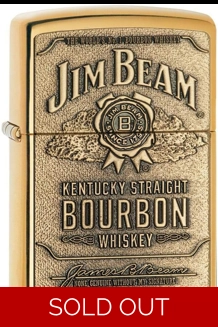 Jim Beam Bourbon Polish Brass Zippo Lighter
