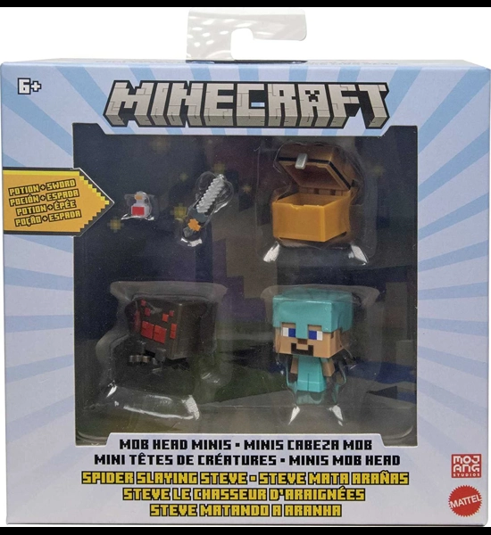 Minecraft Spider Slaying Steve Mob Head Minis