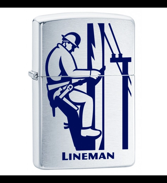Lineman Brushed Chrome Zippo Lighter