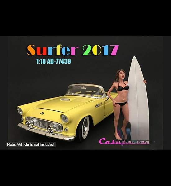 Surfer Casey W/Surfboard 1/18 Scale Figure