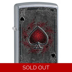 Ace Of Spade Street Chrome Zippo Lighter