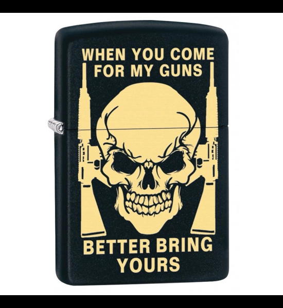 Bring Your Guns Skull Zippo Lighter