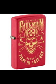 Fireman Red Matte Zippo Lighter