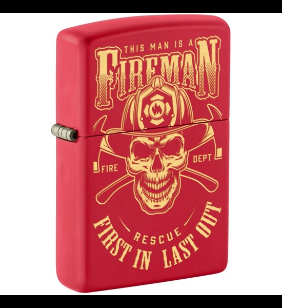 Fireman Red Matte Zippo Lighter