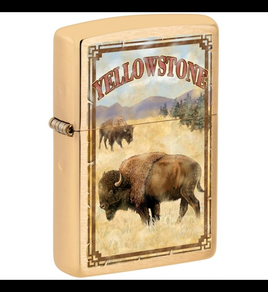 Yellowstone W/Buffalo Brushed Brass Zippo Lighter