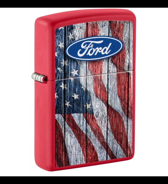 Ford Logo on American Flag Zippo Lighter