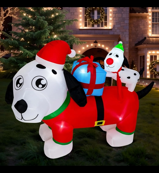 5 FT. Christmas Doggie Family Inflatable