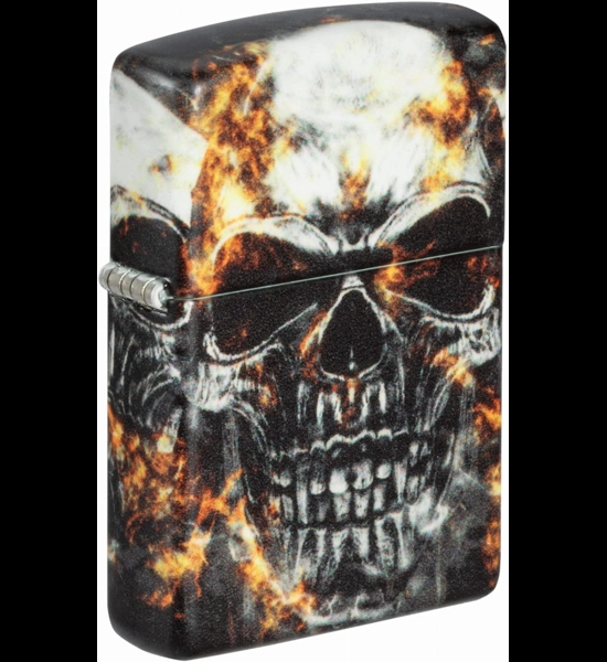 Skulls With Fire Zippo Lighter