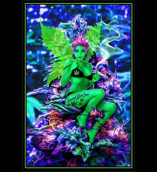 Weed Fairy Non Flocked Black Light Poster 24"x36"