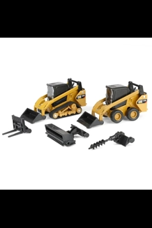 CAT 272 Skid Steer & 297D2 Track Loader W/Attachments 1/64 Diecast