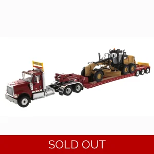 International HX520 Lowboy W/CAT 12M3 Motor Grader