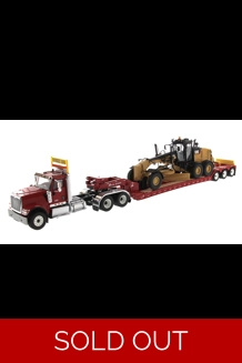 International HX520 Lowboy W/CAT 12M3 Motor Grader
