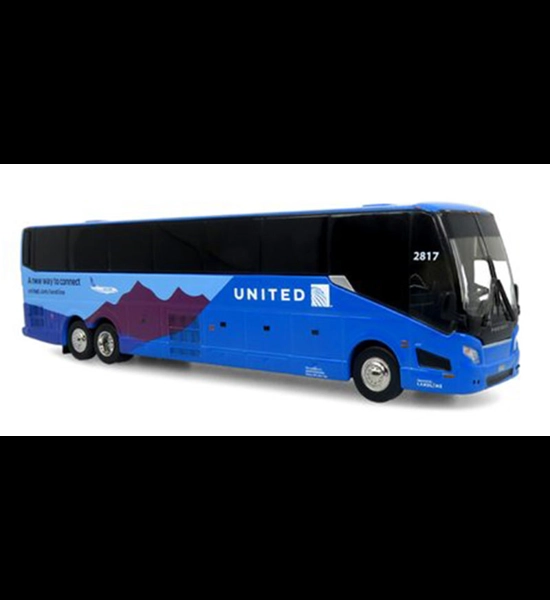 United Airlines Prevost H3-45 Bus 1/87 Diecast
