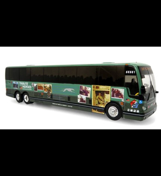 Greyhound Prevost X3-45 Military Tribute Bus 1/87 Diecast