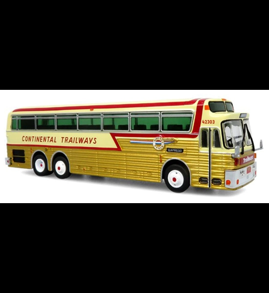 Iconic Replicas Continental Trailways 1969 Golden Eagle Coach Bus 1/87 Diecast