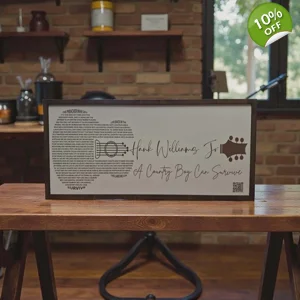 Hank Williams JR. A Country Boy Can Survive Lyrics Guitar Whiteboard Canvas