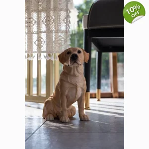 Sitting Yellow Labrador Statue
