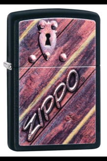 Lock Design 3-D Texture Logo Zippo