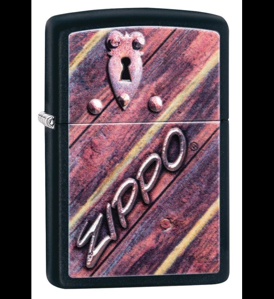 Lock Design 3-D Texture Logo Zippo