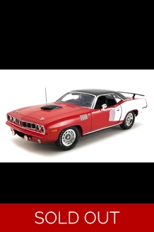 Acme 1971 Plymouth Hemi Cuda 1/18 Diecast - Raileye Red
