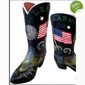 U.S. Army Flag Camo Boot Vase